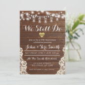 我々はまだ任意の年の木の文字列ライトBurlap Invを行う 招待状 (スタンド正面)