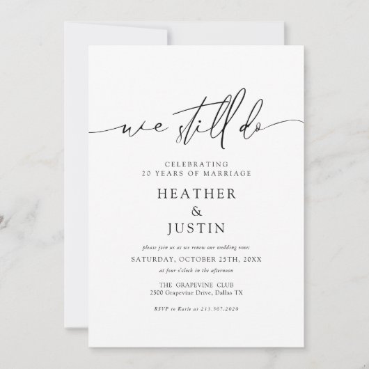 我々はまだ写真の結婚誓いの更新招待状をする セーブザデート (正面)