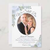 我々はまだ埃っぽいブルーフローラと写真の誓いの更新をする 招待状 (正面)