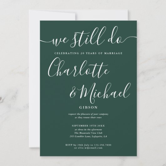 我々はまだ発願の更新記念日を引き継いでいる 招待状 (正面)