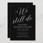 我々はまだ白黒誓の更新を行うタイポグラフィ 招待状 (正面/裏面)