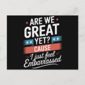 我々はまだ素晴らし恥ずかしい感じアンチトランプ ポストカード (正面)