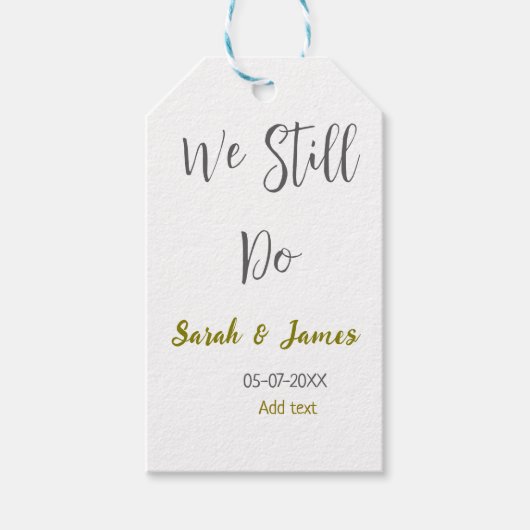 我々はまだ結婚の記念日のグシンプルレイ金ゴールド ギフトタグ (正面)