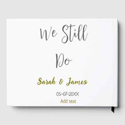 我々はまだ結婚の記念日のグシンプルレイ金ゴールド ゲストブック (裏面)