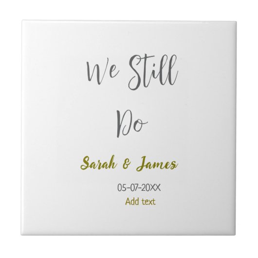 我々はまだ結婚の記念日のグシンプルレイ金ゴールド タイル (正面)