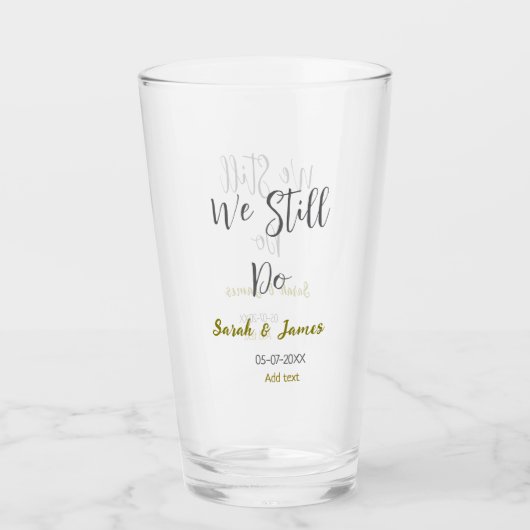 我々はまだ結婚の記念日のグシンプルレイ金ゴールド タンブラーグラス (正面)