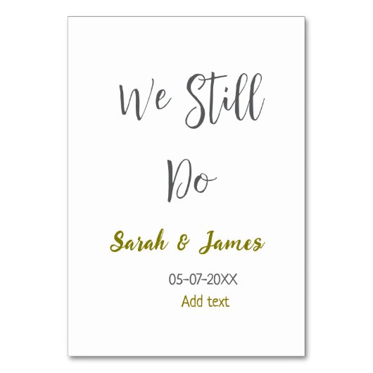 我々はまだ結婚の記念日のグシンプルレイ金ゴールド テーブルナンバー (正面)