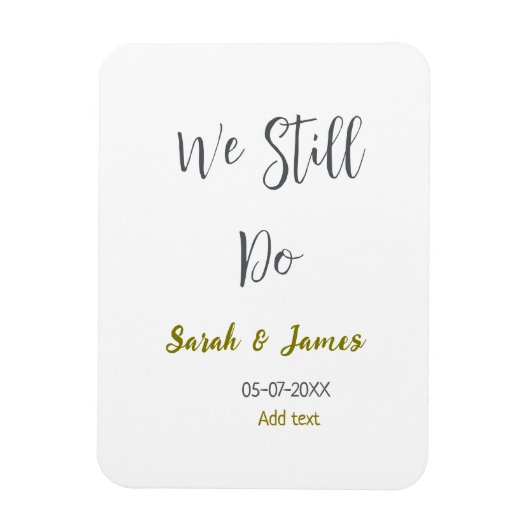 我々はまだ結婚の記念日のグシンプルレイ金ゴールド マグネット (縦)