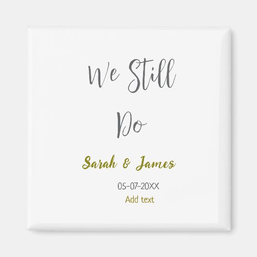 我々はまだ結婚の記念日のグシンプルレイ金ゴールド マグネット (正面)