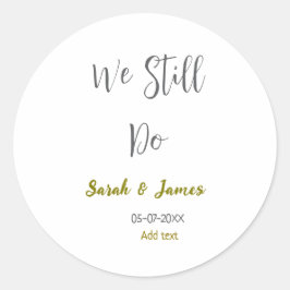 我々はまだ結婚の記念日のグシンプルレイ金ゴールド ラウンドシール