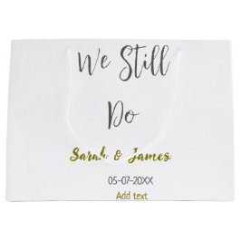 我々はまだ結婚の記念日のグシンプルレイ金ゴールド ラージペーパーバッグ