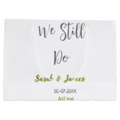 我々はまだ結婚の記念日のグシンプルレイ金ゴールド ラージペーパーバッグ (裏面)