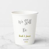 我々はまだ結婚の記念日のグシンプルレイ金ゴールド 紙コップ (裏面)