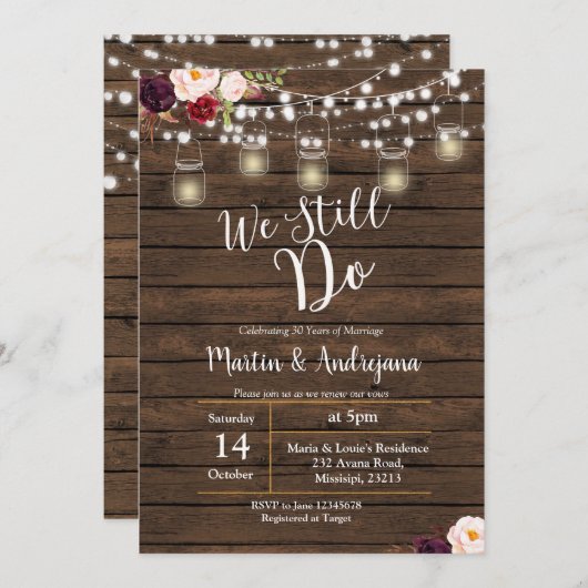 我々はまだ結婚の記念日の招待状を行う 招待状 (正面/裏面)