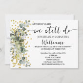 我々はまだ結婚の記念日の金ゴールド 招待状 (正面)