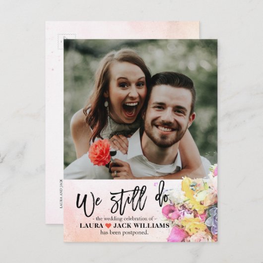 我々はまだ結婚延期された写真 案内ポストカード (正面/裏面)