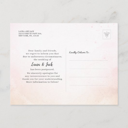 我々はまだ結婚延期された写真 案内ポストカード (裏面)