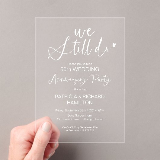 我々はまだ結婚記念日だ アクリル招待状 (インサイチュ (ポータブル))