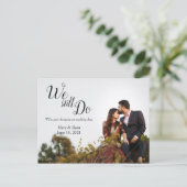 我々はまだ行う | の結婚日付の変更シンプル更新 ポストカード (スタンド正面)