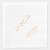 我々はまだ行う | エレガントな結婚記念日パーティー 箔ナプキン (正面)