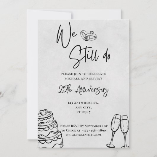 我々はまだ行う | ブラックミニマル25周年記念 招待状 (正面)