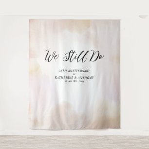 我々はまだ行う  水彩結婚記念日 タペストリー