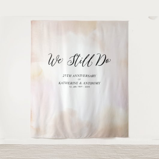 我々はまだ行う |水彩結婚記念日 タペストリー (正面)