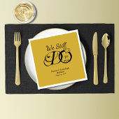 我々はまだ記念日タイポグラフィ金ゴールド/ブラック スタンダードランチョンナプキン