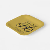 我々はまだ記念日タイポグラフィ金ゴールド/ブラック ペーパープレート (傾斜あり)