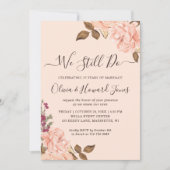 我々はまだ誓いを更新ビクトリア赤面金ゴールドフローラ 招待状 (正面)