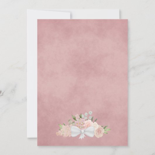 我々はまだ赤面ピンクのフローラと写真の誓いの更新を行う 招待状 (裏面)