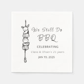 我々はまだBBQ裏庭のパーティー結婚の記念日を行う スタンダードカクテルナプキン (正面)