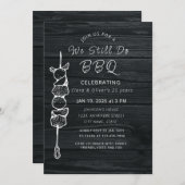 我々はまだBBQ裏庭のパーティー結婚の記念日を行う 招待状 (正面/裏面)