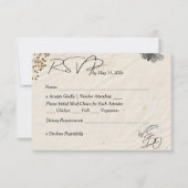 我々はみすぼらしいシック結婚な押し花をする 出欠カード (正面)