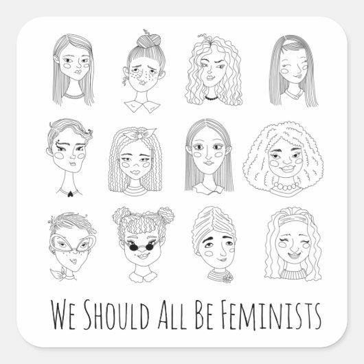 我々はみなフェミニストになるべきだ スクエアシール (正面)