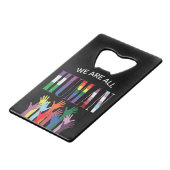 我々はみな人間の手カラフルだ クレジットカード栓抜き (裏面アングル)