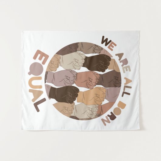 我々はみな平等生まれで、すべての黒い生命の問題である タペストリー (正面(横))