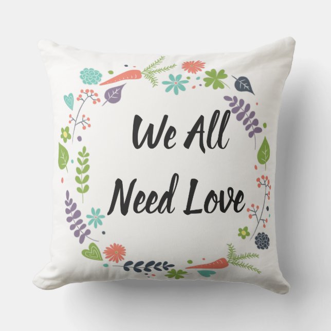 我々はみな愛を必要としている アウトドアクッション (正面)