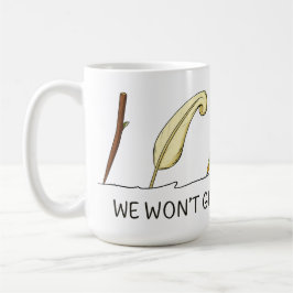 我々はアップ与えしない – ペ芸術的ンとクイル コーヒーマグカップ