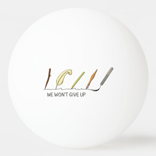 我々はアップ与えしない – ペ芸術的ンとクイル 卓球ボール (正面)