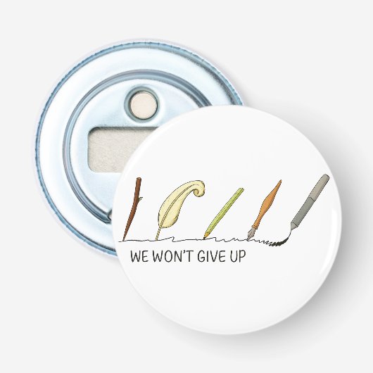 我々はアップ与えしない – ペ芸術的ンとクイル 栓抜き (正面)