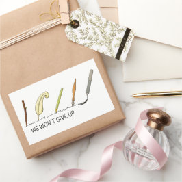 我々はアップ与えしない – ペ芸術的ンとクイル 長方形シール