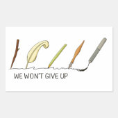 我々はアップ与えしない – ペ芸術的ンとクイル 長方形シール (正面)