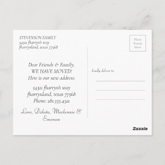 我々はアドレスにYESを言った |新しい住所の変更 ポストカード (裏面)