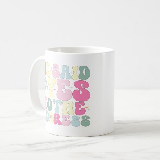 我々はアドレスにYesを言ったHomeowner おもしろい Groovy コーヒーマグカップ (正面左)