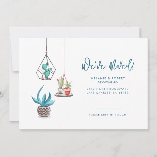 我々はアドレスを変更シックなカスタム移動 案内状 (正面)