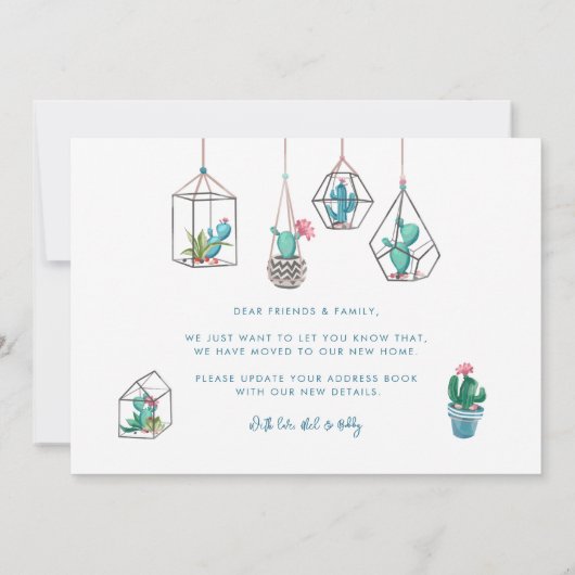 我々はアドレスを変更シックなカスタム移動 案内状 (裏面)