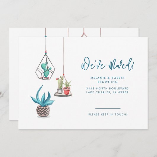 我々はアドレスを変更シックなカスタム移動 案内状 (正面/裏面)