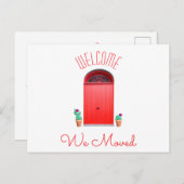 我々はアドレス変更の南西レッドドアサボテン 案内ポストカード (正面/裏面)