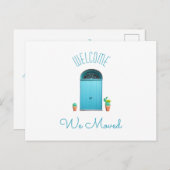 我々はアドレス変更サウスウェスト青いドアサボテン 案内ポストカード (正面/裏面)